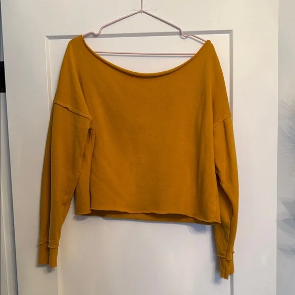 Mustard Off-the-Shoulder Sweater - Picture 1 of 1